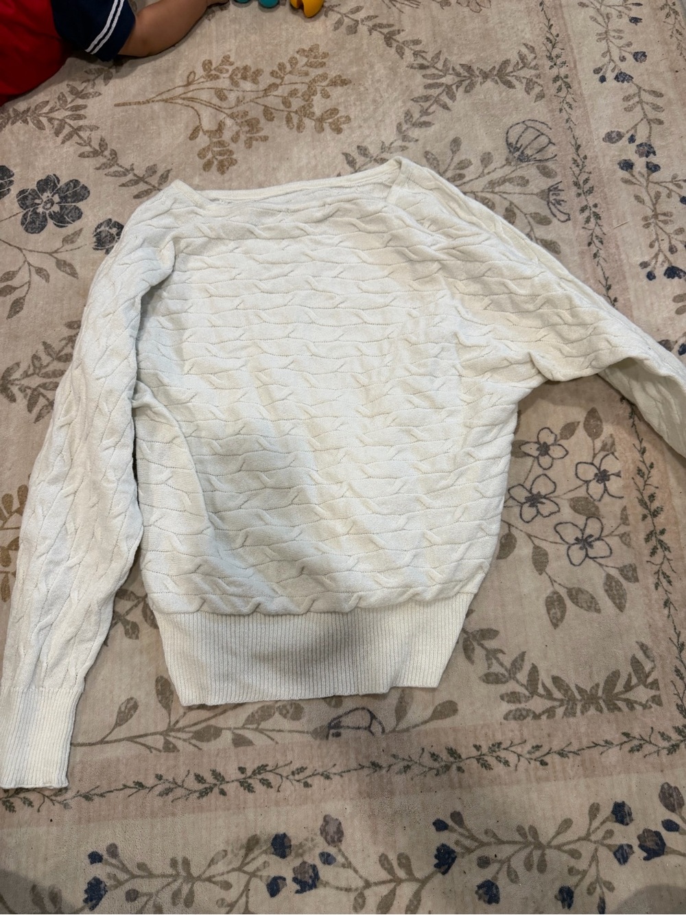 kathy ireland Cream Cable Knit Scoop-Neck Sweater